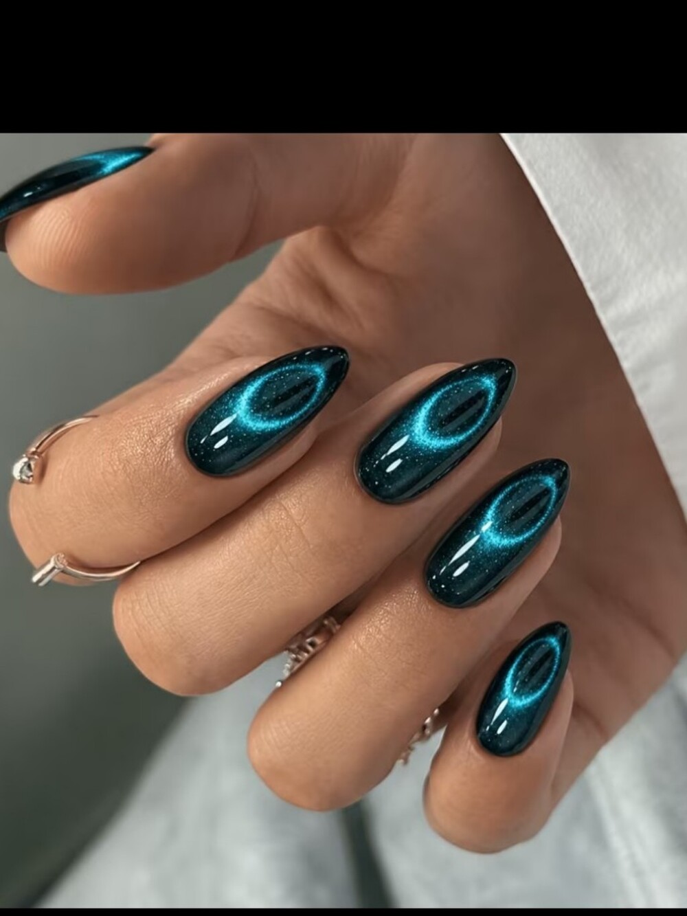 🔥3/$21 Teal Cat Eye Press-On Nails